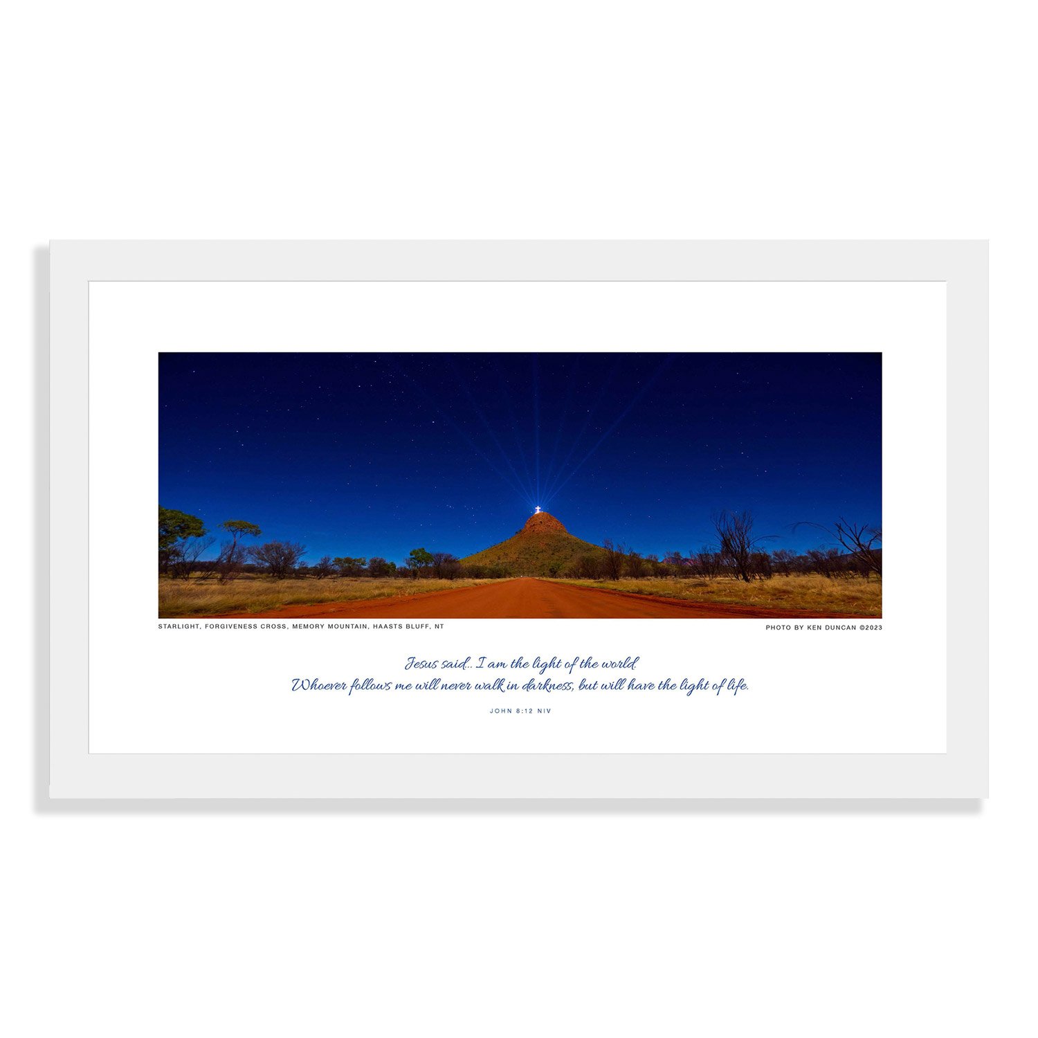 Memory Mountain Starlight Scripture, In White Frame - Poster